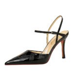 221-6 European and American Thinner Stiletto Heel Embroidery Thread Patent Leather Low-Cut Pointed Toe Hollow-out Strap Sandals - Image 5