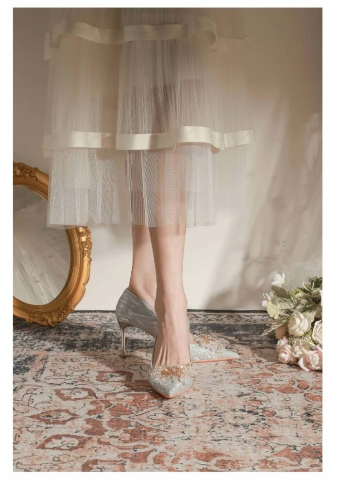 828-10 Pointed High Heel Shoes for Women Stiletto Wedding Shoes Bridal Shoes Crystal Shoes 31-Size 43 - Image 9