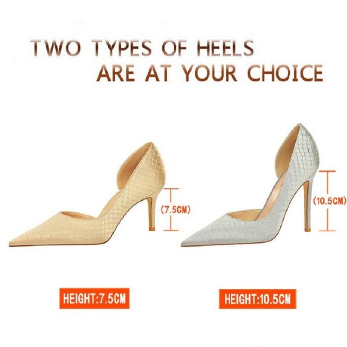 3165-A1Snake women's high heels green high heels sexy pointed non-slip women's shoes stripe-Bigtree shoes - Image 6