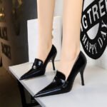 big tree shoes 958-1 Retro European American Style Women's Shoes Stiletto Heel Pointed Toe High-Cut Shoes High Heels Pedicure Slimming Deep Mouth Pumps - Image 2