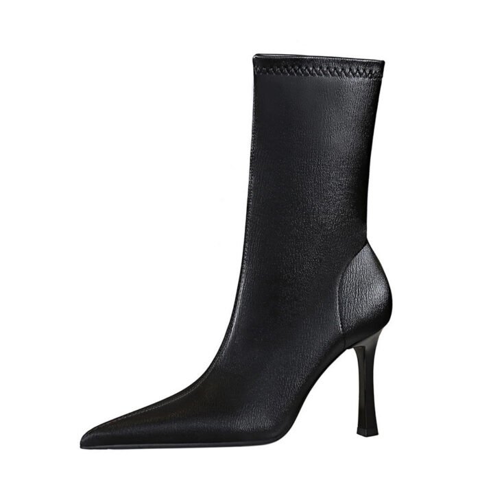 BIGTREE SHOES 325-5 Retro European American Style Fashionable Sexy Figure Flattering Banquet Bootie Super High Heel Pointed Toe Winter Women's Boots Ankle Boots - Image 5