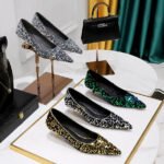 Bigtree shoes 237-21 Korean style new fashion temperament banquet sparkle sequins women's shoes mid-heel low-cut pointed shiny crystal pumps
