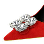 BIGTREE SHOES 9511-k59 Korean Style Fashion Banquet High Heels Stiletto Heel Suede Shallow Mouth Pointed Toe Rhinestone Pumps Women's Shoes - Image 5