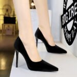 BIGTREE SHOES 3255-10 European and American Banquet Super High Heel Waterproof Platform Women's Shoes Thin Heel Shallow Mouth Pointed Toe Thickened Suede Single Shoes - Image 3