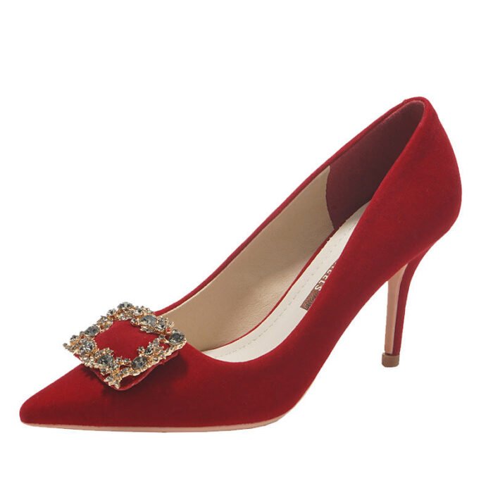 Runnig heels Runnig heels 878-31 Wedding Shoes Bridal Shoes Wedding Dress Two-Way Red High Heels Women's Shoes - Image 8