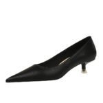 Bigtree Shoes 237-5 European and American All-Matching Simple Commute Women's Shoes Pedicure Slimming Low-Cut Pointed-Toe Stilettos Mid Heel Business Ol Pumps - Image 5