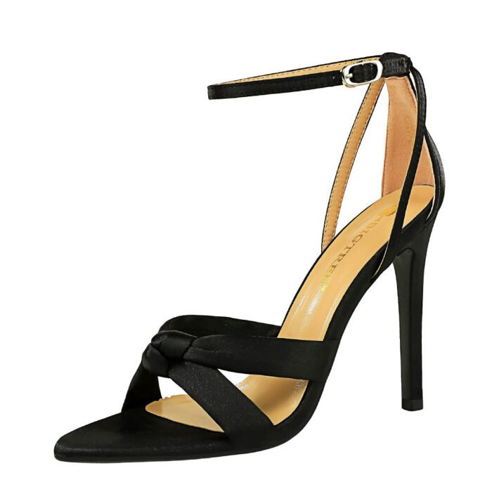 927-3 European and American Sexy Nightclubs Thinner Stiletto Heel Satin Hollow-out Strap Summer High Heels Sandals - Image 5