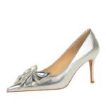 BIGTREE SHOES 3391-ah53 European and American Style Banquet Women's Shoes Stiletto Heel Shallow Mouth Pointed Toe Rhinestone Bow Pumps High Heels - Image 5