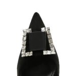 BIGTREE SHOES 9511-K73 Banquet High Heels Stiletto Heel European and American Style Women's Shoes Suede Shallow Mouth Pointed-Toe Metal Rhinestone Buckle Pumps Women - Image 4