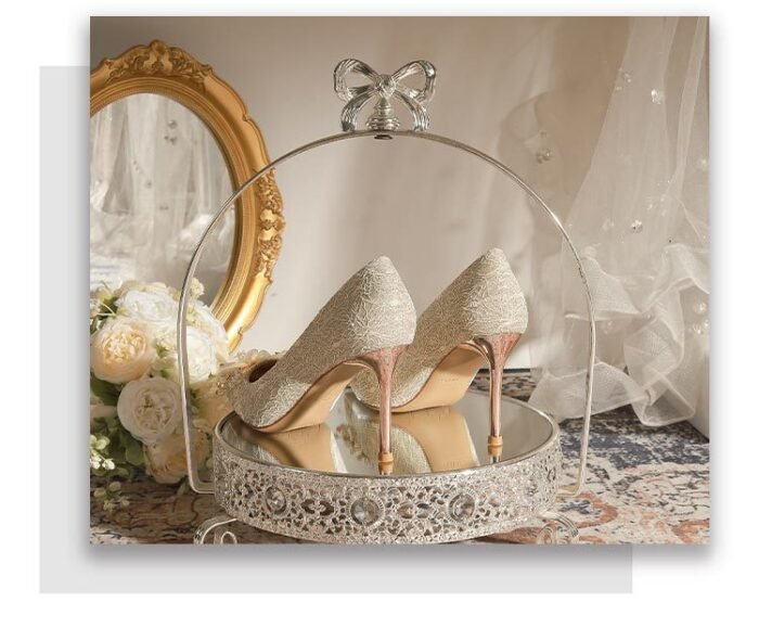 840-105 Crystal Flowers Wedding Shoes Niche Wedding Dress Xiuhe Dress Two-Way Bridal High Heels Stiletto Heel - Image 6