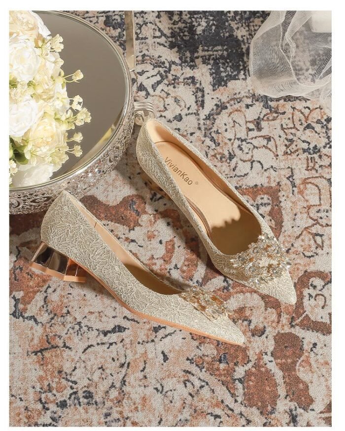 3118-6 Bridal Wedding Shoes Not Tired Women's French Flat Pointed Lace Elegant Single-Layer Shoes Pregnant Women Can Wear Daily - Image 16