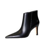 BIG TREE SHOES 7286-1 European and American Style Fashionable Simple Winter Side Zipper High Heel Pointed Toe Pedicure Slimming Ankle Boots - Image 5