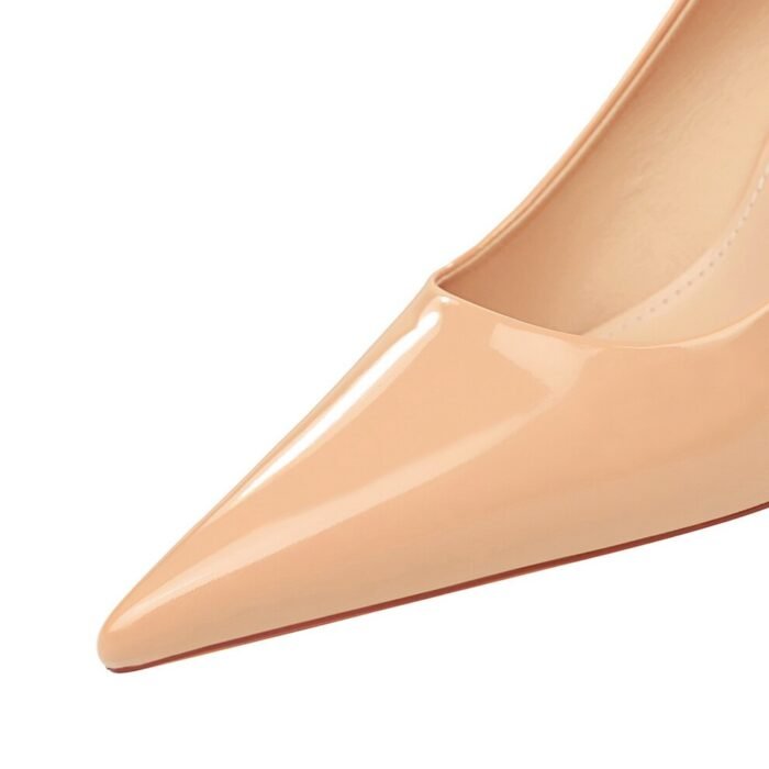 7122--1Leather high heels sexy party shoes metal stiletto shoes-Bigtree shoes - Image 5