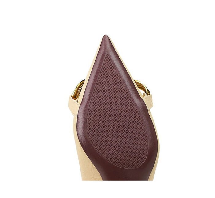 7239-A1 European and American fashion banquet women's shoes fine heel high heel shallow pointed metal buckle single shoes high heels - Image 26