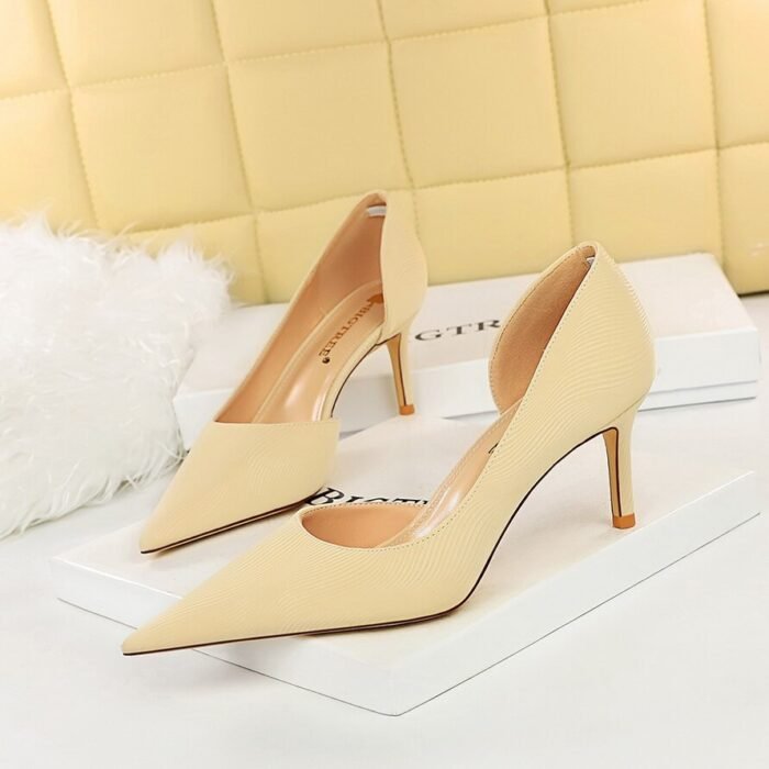 3226-A1High heels women's wedding stiletto shoes women's fashion leather office party shoes-Bigtree shoes - Image 1