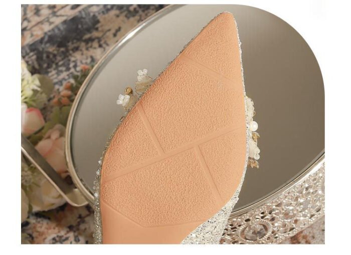 3119-7 French Wedding Shoes Bridal Women's Shoes Xiuhe Main Wedding Bridesmaid Shoes Crystal High Heels - Image 10