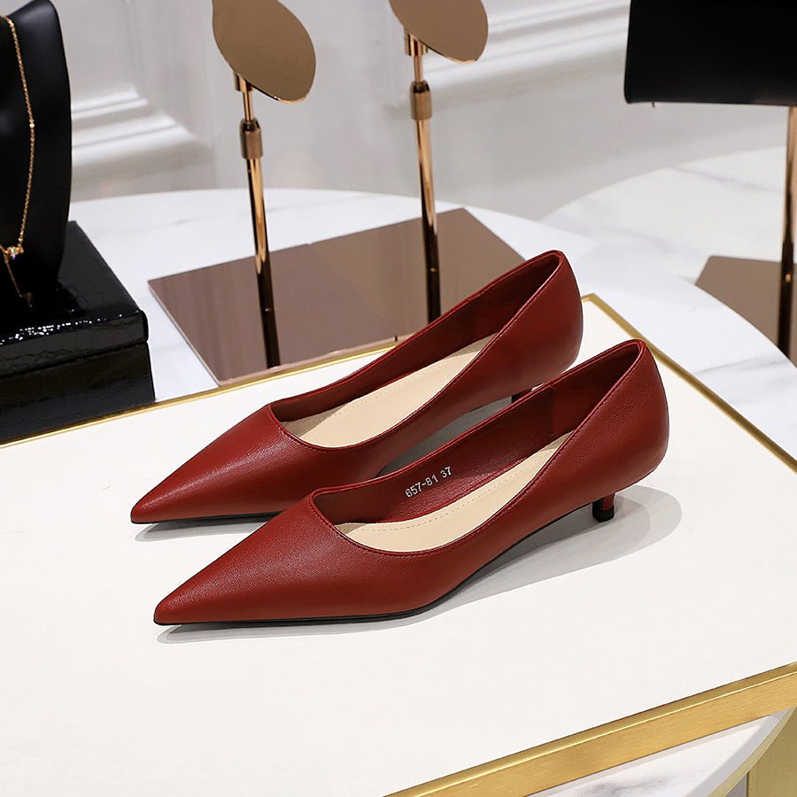 e787757baad18b7d0cdc016bb2195bbe-20250912-032229 1722-1 Korean Style Spring and Autumn Ol Commuter Shoes Mid Heel Skim-Fit Stylish Low Heel Pointed Toe Shallow Mouth All-Matching Comfortable Women's Shoes - Image 1