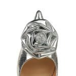 BIGTREE SHOES 3391-H56 Retro European American Style Banquet Women's Shoes Super High Heel Stiletto Shallow Mouth Pointed Toe Flower Shoes Women's High Heels - Image 4