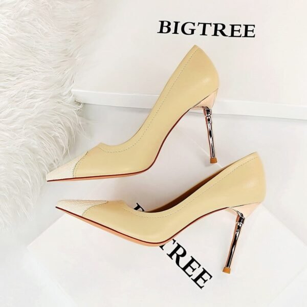 869-8Simple and fashionable European and American pointed women's shoes-Bigtree shoes