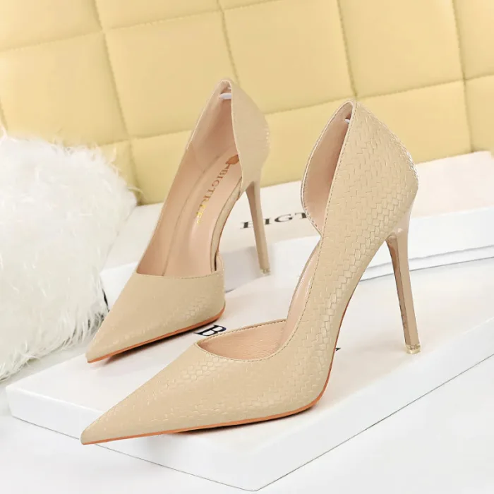 1363-1Simple and fashionable European and American pointed women's shoes-Bigtree shoes - Image 3