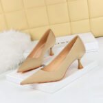 BIGTREE Spring and Autumn Fashion-6 Korean Style All-Matching High Heels Simple High Heel Low-Cut Wine Cup Heel Pointed Toe Satin Pumps Women - Image 4
