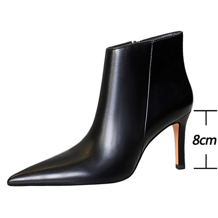 7286-1Winter boots, leather boots, stiletto shoes, women's-Bigtree shoes - Image 3