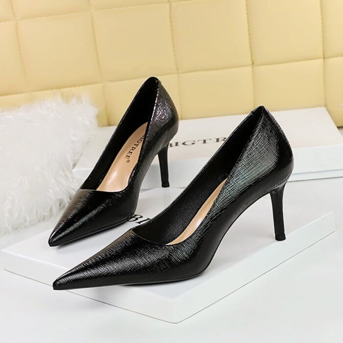 Bigtree Shoes 3391-A7 Retro European American Style Banquet Women's Shoes Stiletto Heel Shallow Mouth Pointed High Heel Shoes Spring New Shoes - Image 3