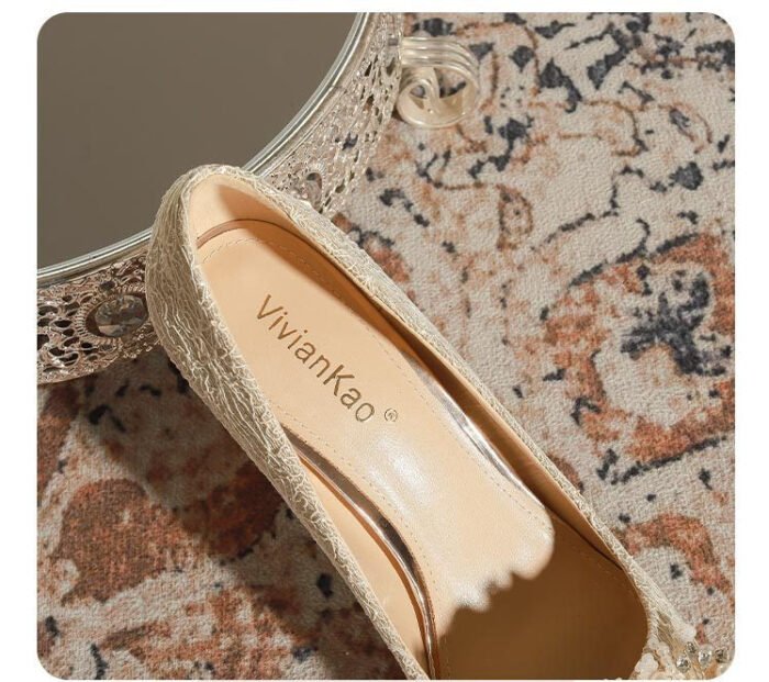 840-7 Stick Pearl Crystal Flower Wedding Shoes Xiuhe Wedding Dress Two-Way Wear Niche Not Tired Feet Stiletto Heel Bride Pumps Women - Image 9