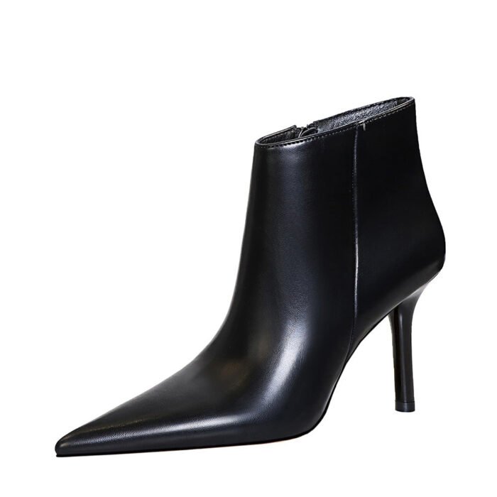 BIG TREE SHOES 1619-6 European and American Style Fashion Sexy Nightclubs Thinner Super High Heel Pointed Winter Side Zipper Female Boots Ankle Boots - Image 5