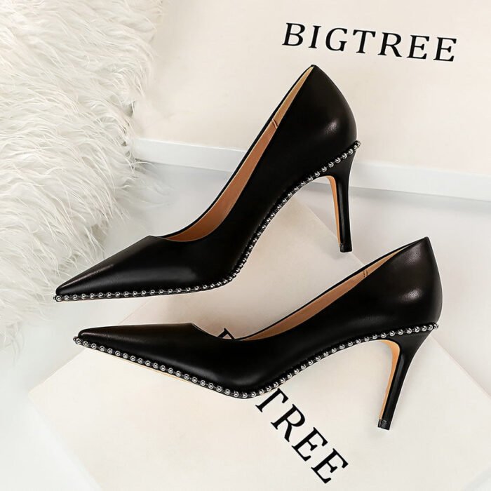 1829-A3Elegant and pointy women's fashion shoes-Bigtree shoes - Image 2