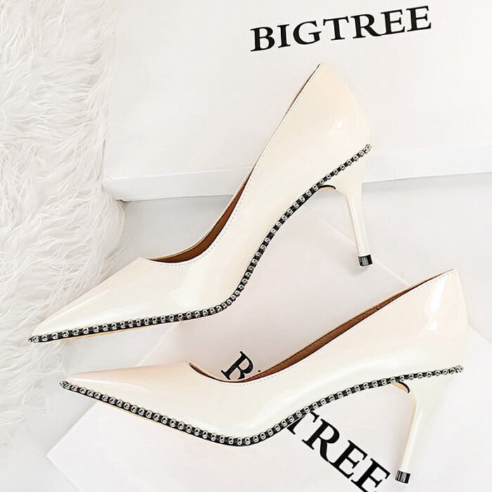 9611-A2Fashion high heel women's pointed sexy shoes-Bigtree shoes - Image 4