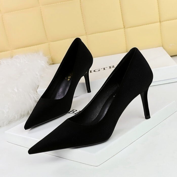 BIGTREE SHOES 3391-A10 European and American Style Fashion Simple Women's Shoes High Heels Stiletto Heel Shallow Mouth Pointed Toe New Spring and Autumn Shoes - Image 4