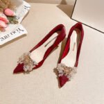 Runnig heels Runnig heels 818-10 Pointed High Heels Women's Stiletto Heel Red Wedding Shoes Bridal Shoes 32-Size 43 - Image 4