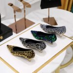 Bigtree shoes 237-21 Korean style new fashion temperament banquet sparkle sequins women's shoes mid-heel low-cut pointed shiny crystal pumps - Image 2