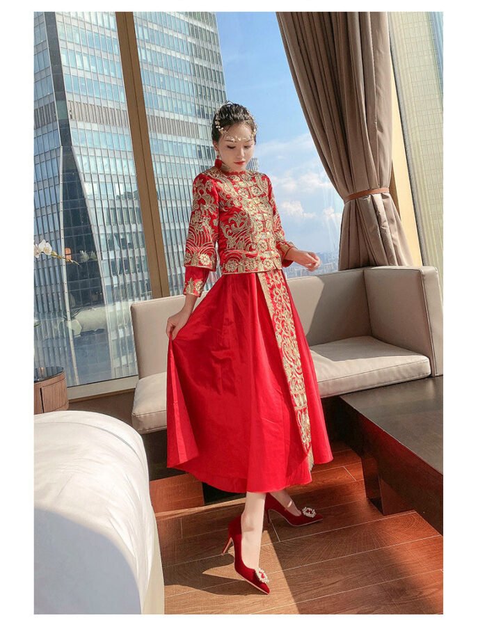 Runnig heels Runnig heels 878-89 Wedding Shoes Wedding Dress Two-Way Red High Heels Women's Shoes Large and Small Size - Image 4