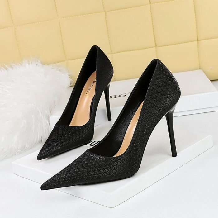 BIG TREE SHOES 6122-5 Korean Style Fashionable Slim Fit Sweet High Heels Stiletto Heel Low-Cut Pointed-Toe Shoes Women's Shoes - Image 2