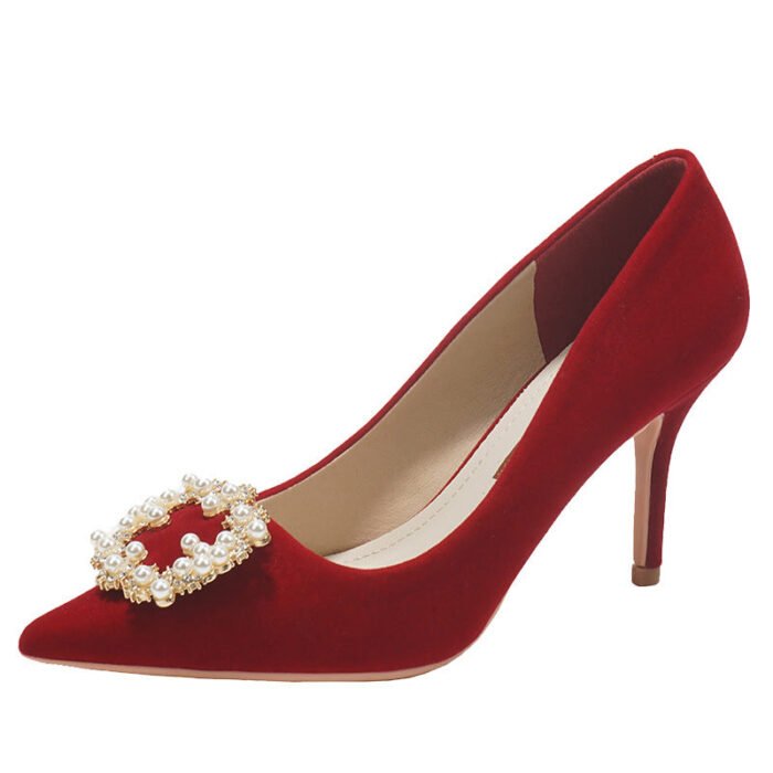 Runnig heels Runnig heels 878-89 Wedding Shoes Wedding Dress Two-Way Red High Heels Women's Shoes Large and Small Size - Image 6