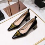 BIGTREE SHOES 1235-K55 Retro Style Fashionable Chunky Heel Mid-Heel Low-Cut Pointed-Toe Metal Decoration Pumps Business Ol Commuter Women's Shoes - Image 4