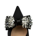 BIG TREE Shoes 18249-ah3 European and American Style Light Luxury Banquet Women's Shoes High Heel Stiletto Low Mouth Pointed Toe Rhinestone Bow Pumps Women - Image 3