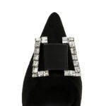 BIGTREE SHOES 516-k73 European and American Spring and Autumn Banquet High Heels Stiletto Suede Shallow Mouth Pointed-Toe Metal Rhinestone Buckle Pumps Women's Shoes - Image 3