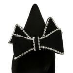 BIG TREE 825-H7 European and American Style Fashion Slimming Banquet Women's Shoes High Heels Shallow Mouth Pointed Toe Suede Rhinestone Bow Pumps - Image 4