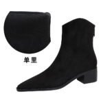 BIGTREE 578-3 European and American style fashion simple winter versatile thick heel middle heel pointed suede fashion short boots short women's boots - Image 6