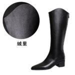 BIGTREE 578-8 European and American style fashion simple high top women's boots thick heel middle heel winter versatile high boots vintage knight boots - Image 7