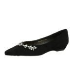 BIGTREE 3683-H68 French light luxury pointed rhinestone chain decorative single shoes suede light mouth bevel heel low heel versatile women's single shoes - Image 5