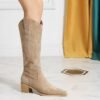 Product image BIGTREE 009-31 European and American fashion banquet women's boots thick heel medium heel pointed suede fashion boots winter high boots